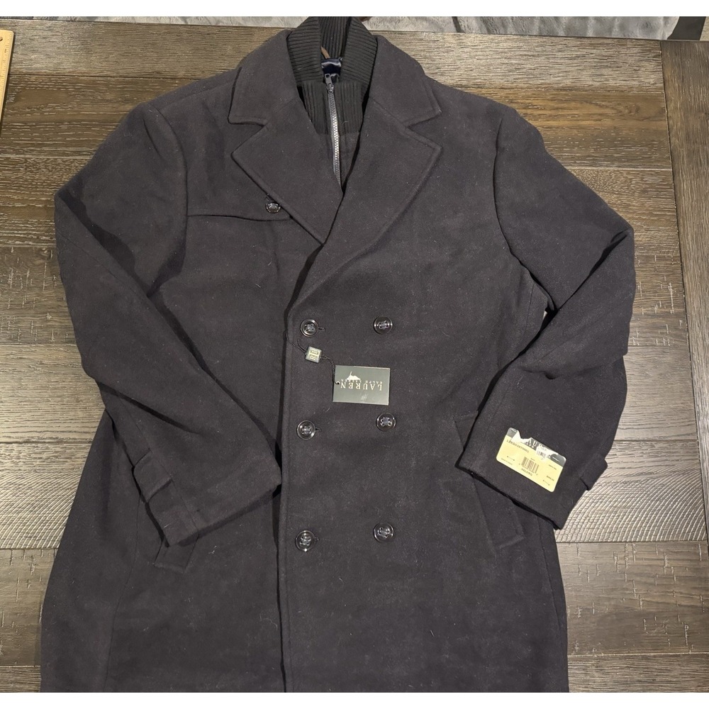 Ralph Lauren Labrada Double Breasted Wool Blend Peacoat Size 46L NWT
